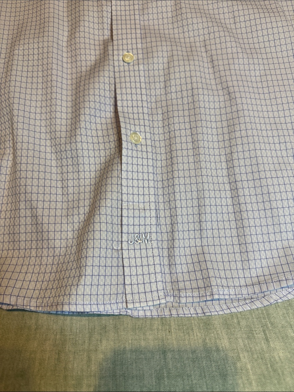 Johnston & Murphy Blue Checked Men's Dress Shirt - Picture 9 of 10